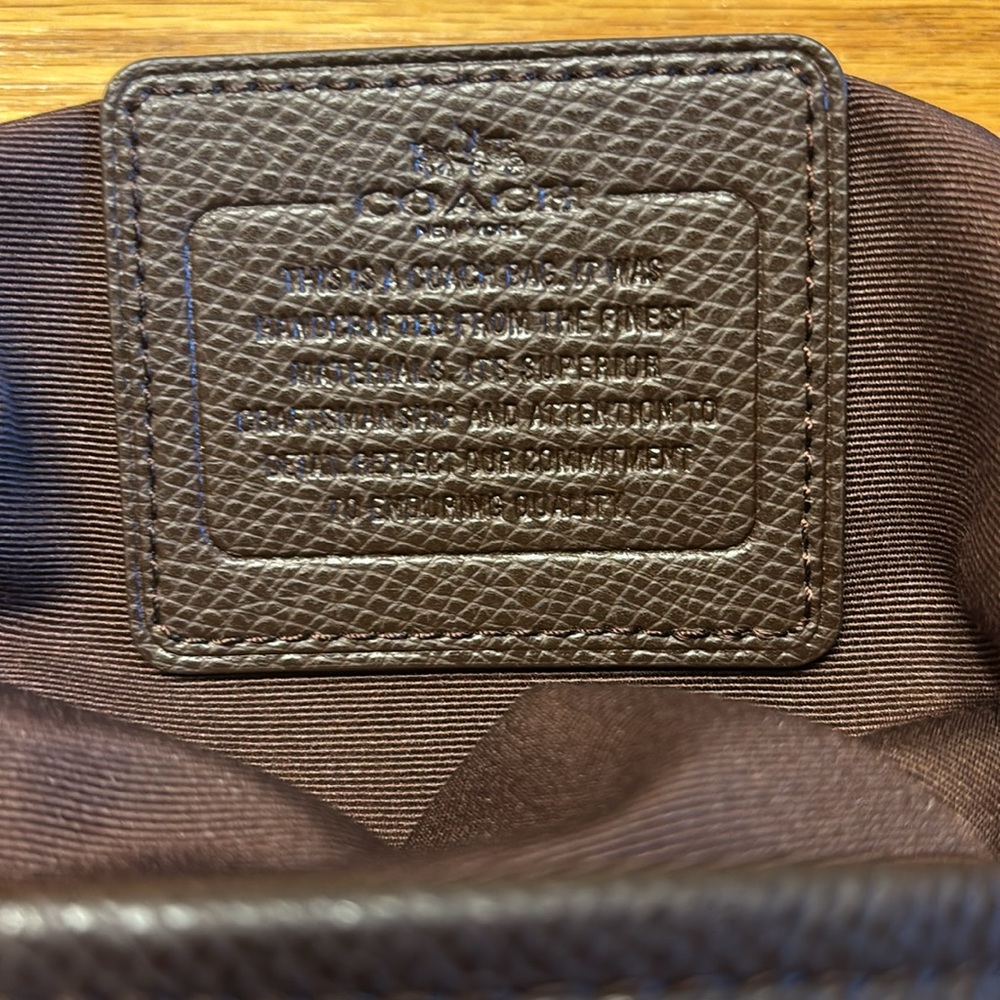 Coach Brown and Beige Signature Crossbody Bag - Picture 9 of 12
